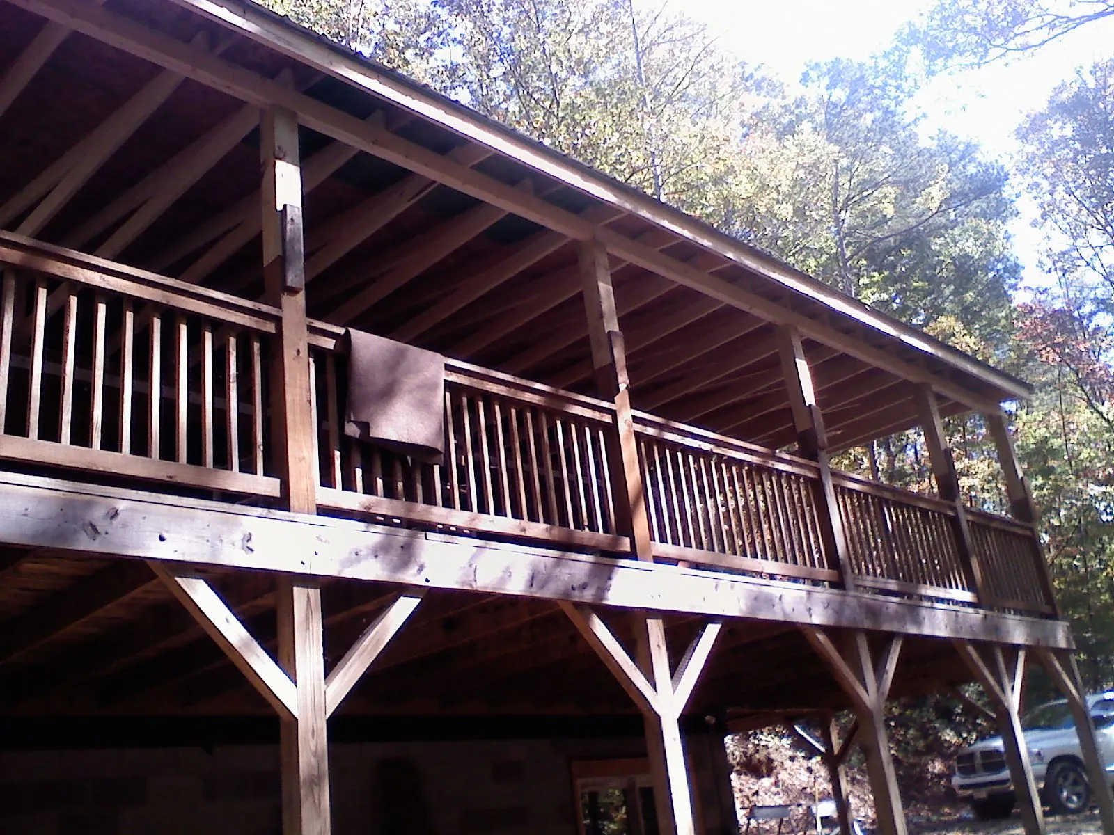 Timber framing under a new elevated porch and deck — Roof Leak Repair in Elton by Roofing Brothers